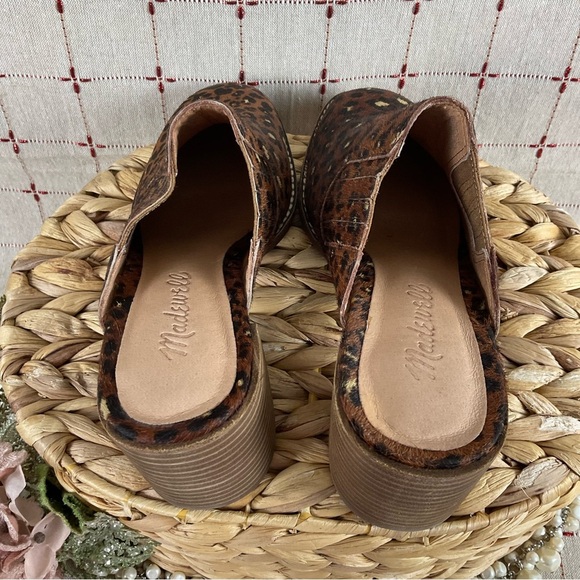 Madewell “The Carey” Mule Real Calf Hair Slip On Mules Sz 6 NWOB Leopard Print - Picture 4 of 8